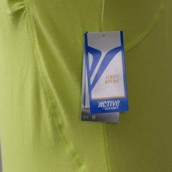 Old Navy Active Top Womens M Moisture Wicking Stretch Yellow Green New - Picture 5 of 7